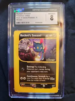 CGC 8 Rocket's Sneasel Promo #5 2003 Pokemon Best Of Game Promo Winner Stamp - Image 1
