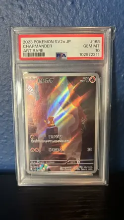 2023 Pokemon TCG SV2a JP Charmander Art Rare 168/165 PSA 10 Gem Mint - Image 1