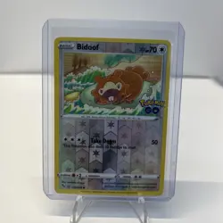 Pokemon Go Bidoof 059/078 Ditto Unpeeled Reverse Holo NM Pokemon Card ￼ - Image 1
