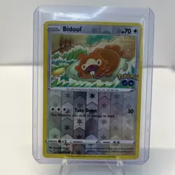 Pokemon Go Bidoof 059/078 Ditto Unpeeled Reverse Holo NM Pokemon Card ￼ - Image 2