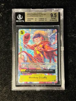 2025 One Piece Promos OP07-109 Monkey D Luffy Illustration Box V3 BGS 9.5 w/10 - Image 1