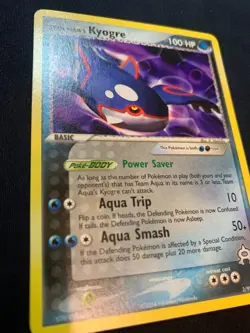 TEAM AQUA'S KYOGRE - 3/95 - TEAM MAGMA VS TEAM AQUA - NON-HOLO POKEMON CARD - LP - Image 3
