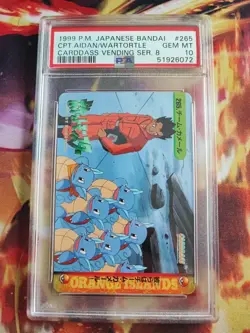 Pokemon Card #265 Carddass Vending Wartortle Cpt. Aidan Japanese PSA 10 - Image 2