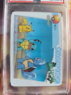 Pokemon Card #112 Pikachu Squirtle Wartortle Carddass Vending Japanese PSA 8 - Image 3