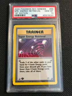 PSA 10 GEM MINT Super Energy Retrieval 89 Neo Genesis 1st Edition Pokemon Card - Image 1