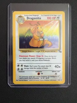 Pokemon Dragonite 19/62 Unlimited Holo Fossil Set Rare Vintage 1999 Card - Image 1