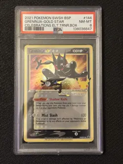 PSA 8 2021 Pokemon SWSH BSP Greninja Gold Star Celebrations Etb Promo NM-MT #144 - Image 1