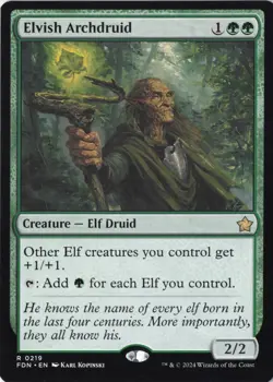 Elvish Archdruid Foundations Regular - NM #219 MTG FDN Magic the Gathering - Image 1