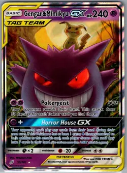 Gengar & Mimikyu GX 53/181 SM - Team Up - Pokemon Card - NM - Image 1
