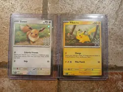 Pokemon Holiday Calendar Pikachu 025/165 & Eevee 133/165 Snowflake Promo Lot ×2 - Image 1