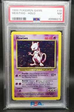 1999 POKEMON GAME #10 MEWTWO - HOLO PSA 7 - INVEST - Image 1