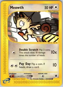 MEOWTH 121/165 EXPEDITION ENGLISH POKEMON NEAR MINT - Image 1