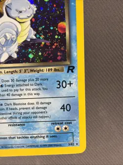 Dark Blastoise 3/82 Team Rocket Holo Card Pokemon TCG Vintage LP - Image 4