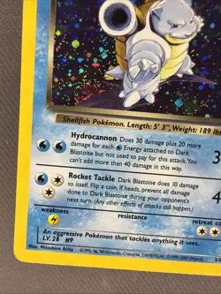 Dark Blastoise 3/82 Team Rocket Holo Card Pokemon TCG Vintage LP - Image 5