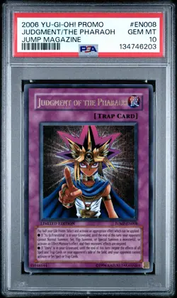 Judgment Of The Pharaoh JUMP-EN008 Promo Ultra Rare Yugioh PSA 10 *203 - Image 1