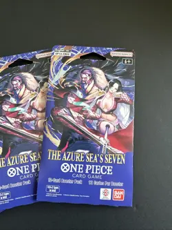 One Piece Op-14 Sleeved Booster Pack The Azure Sea’s Seven LOT OF 5 PACKS 🔥 - Image 2