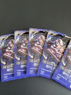 One Piece Op-14 Sleeved Booster Pack The Azure Sea’s Seven LOT OF 5 PACKS 🔥 - Image 3
