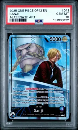 2025 ONE PIECE OP12-LEGACY OF THE MASTER ALTERNATE ART #041 SANJI PSA 10 - Image 1