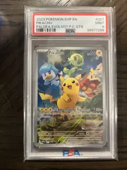2023 Svp EN-SV Pikachu Paldea Evolved ETB #027 PROMO Pokemon Center - Image 1
