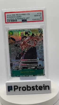 2024 One Piece PRB01 EN Manga Alternate Art #118 Roronoa Zoro PSA 10 GEM MINT - Image 2