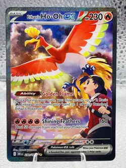 2025 Pokemon Destined Rivals Ethan’s Ho-Oh EX Special Illustration Rare 230/182 - Image 1