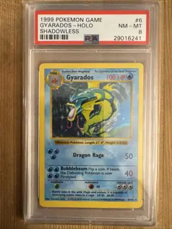 Gyarados - 6/102 - Shadowless Holo Rare Base Set 1999 - Pokemon Card - PSA 8 - Image 1