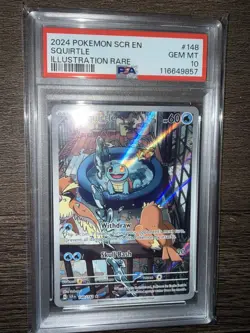 2024 Pokemon Squirtle 148/142 SCR EN Illustration Rare GEM MINT PSA 10 - Image 1