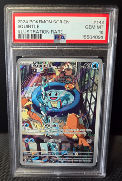 POKEMON 2024 SCR EN SQUIRTLE ILLUSTRATION RARE #148 PSA GRADED GEM MINT 10 - Image 3