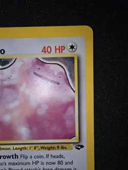 KOGA’S DITTO HOLO RARE Pokemon TCG WOTC 1st Edition Gym Challenge 10/132 Vintage - Image 4