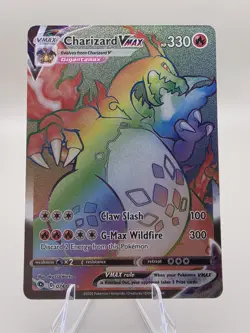 Pokemon TCG Charizard VMAX Rainbow Secret Rare Card 074/073 Champions Path - Image 1