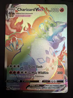 Pokemon TCG: Charizard VMAX Rainbow Champion's Path 074/073 Holo Secret Rare NM - Image 1