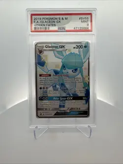 Glaceon GX SV55 PSA 9 Hidden Fates Pokemon Card - Image 1