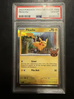 2023 Pokemon Trick or Trade Pikachu #062 PSA 10 Gem Mint - Image 1
