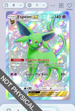 Pokemon TCG Pocket - Espeon EX Shiny 2⭐, Fantastical Parade, English - Image 1