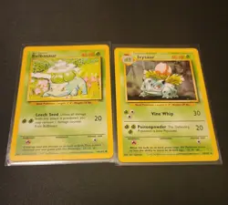 Pokemon Bulbasaur 44/102 & Ivysaur 30/102 -Base Set Unlimited- LP/NM - Image 1