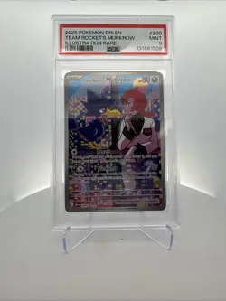 2025 POKEMON DESTINED RIVALS ILLUSTRATION RARE TEAM ROCKET'S MURKROW PSA 9 - Image 1