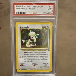 2001 POKEMON NEO DISCOVERY #11 SMEARGLE-HOLO PSA 9 WITH SWIRL - Image 1