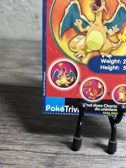1999 PokeTrivia Pokemon Charizard #06 Non Perforated Burger King Promo-LP! - Image 4