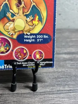 1999 PokeTrivia Pokemon Charizard #06 Non Perforated Burger King Promo-LP! - Image 5