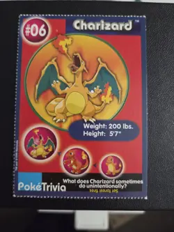 Charizard #6 Pokemon Burger King 1999 PokeTrivia Movie Card Original 151 - Image 1