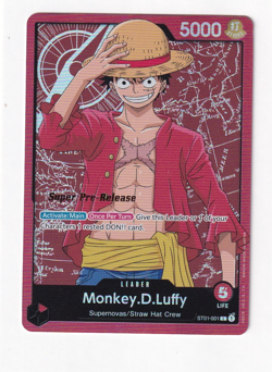 Monkey.D.Luffy ST01-001 Super Pre-Release - OnePiece SD1: Straw Hat Crew - Image 1