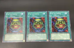 Yugioh - Pot of Greed 1st Edition Common X3 - PLAYSET - Image 1