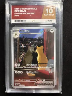 Pokemon TCG Shrouded Fable Illustration Rare Persian 078/064 Ace 10 Gem Mint - Image 1