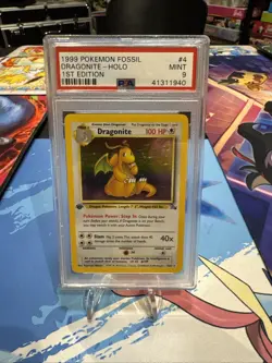 PSA 9 1st Edition Dragonite 4/62 Holo Rare Fossil 1999 - Pokemon Card - Image 1
