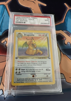 PSA 9 Pokemon Fossil 1999 Dragonite Holo 4/62 Pokemon Card 1st Edition WOTC - Image 1