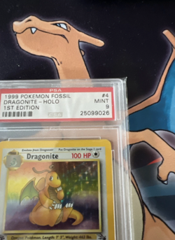 PSA 9 Pokemon Fossil 1999 Dragonite Holo 4/62 Pokemon Card 1st Edition WOTC - Image 3