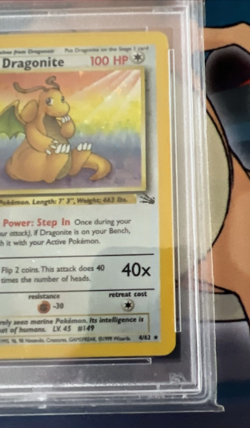 PSA 9 Pokemon Fossil 1999 Dragonite Holo 4/62 Pokemon Card 1st Edition WOTC - Image 4