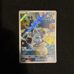 Pokemon Riolu TCG Scarlet & Violet Base Set Holo Card 215/198 Illustration Rare - Image 1