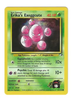 Erika's Exeggcute 77/132 - Gym Heroes set - Pokemon Card LP - Image 1