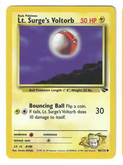 Lt. Surge's Voltorb 86/132 Gym Challenge vintage Pokemon Card - Image 1